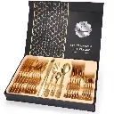 Juego de cubiertos 24 piezas dorado con estuche
