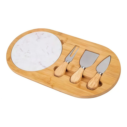 [3031-01] TABLA DE QUESO CON 3 UTENSILIOS DE CORTE